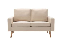 vidaXL 2-Sitzer-Sofa Creme Stoff