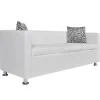 vidaXL 3-Sitzer-Sofa Kunstleder Weiß