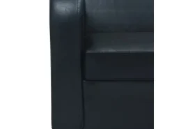 vidaXL 2-Sitzer-Sofa Kunstleder Schwarz