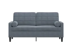 vidaXL 2-Sitzer-Sofa mit Zierkissen Dunkelgrau 140 cm Samt 2150046