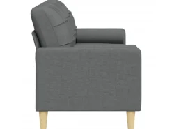 vidaXL Sofa 3-Sitzer mit Zierkissen Dunkelgrau 210 cm Stoff 2158386
