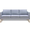 vidaXL Sofa 3-Sitzer Stoff Hellgrau