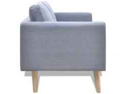 vidaXL Sofa 2-Sitzer Stoff Hellgrau