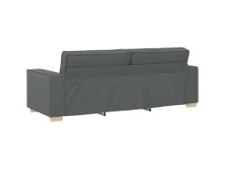 vidaXL Sofa-Set 3-Tlg Dunkelgrau Leinenmischgewebe 3324610