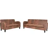 vidaXL Sofa-Set 2-Tlg Kunstleder in Wildleder-Optik Braun