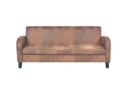 vidaXL Sofa-Set 2-Tlg Kunstleder in Wildleder-Optik Braun