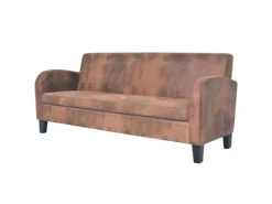 vidaXL Sofa-Set 2-Tlg Kunstleder in Wildleder-Optik Braun