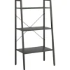 vidaXL Standregal mit 3 Böden Schwarz 56x35x108 cm