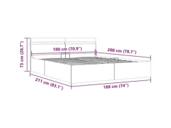vidaXL Stauraumbett Hydraulisch mit LED Schwarz Kunstleder 180x200 cm 285545