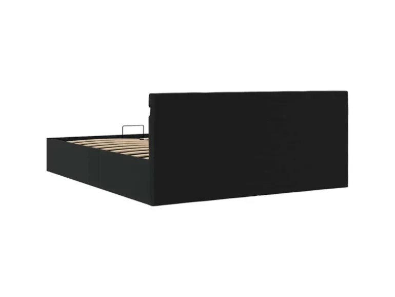 vidaXL Stauraumbett Hydraulisch mit LED Schwarz Kunstleder 180x200 cm 285545