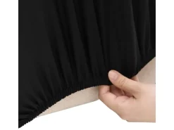 vidaXL Stretch Sofahusse 3-Sitzer Schwarz Polyester-Jersey