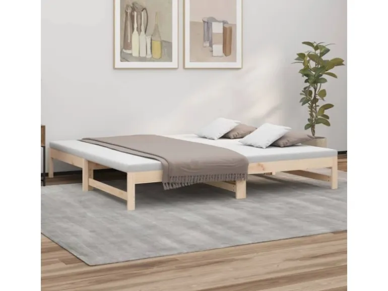 vidaXL Tagesbett Ausziehbar 2x(80x200) cm Massivholz Kiefer1369472