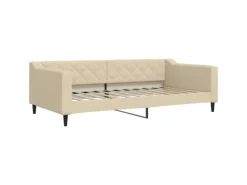 vidaXL Tagesbett Ausziehbar mit Schubladen Creme 100x200 cm Stoff1884542