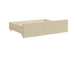 vidaXL Tagesbett Ausziehbar mit Schubladen Creme 100x200 cm Stoff1884542
