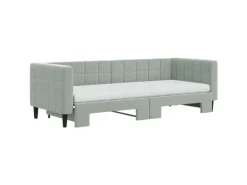 vidaXL Tagesbett Ausziehbar mit Matratzen Hellgrau 80x200 cm Samt1847498