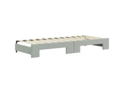 vidaXL Tagesbett Ausziehbar mit Matratzen Hellgrau 80x200 cm Samt1847498