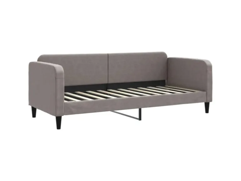 vidaXL Tagesbett Ausziehbar mit Matratzen Taupe 80x200 cm Stoff1897449