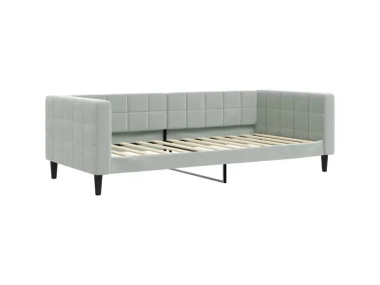 vidaXL Tagesbett Hellgrau 90x200 cm Samt 354008