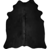 vidaXL Teppich Echtes Kuhfell Schwarz 150x170 Cm 618112