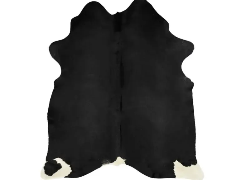 vidaXL Teppich Echtes Kuhfell Schwarz 150x170 Cm 618112