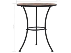 vidaXL 3-Tlg Bistro-Set Mosaik Keramik Orange Grau 279691