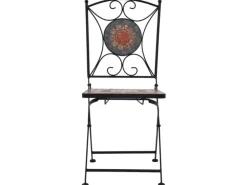 vidaXL 3-Tlg Bistro-Set Mosaik Keramik Orange Grau 279691
