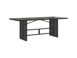vidaXL 9-tlg Garten-Essgruppe mit Kissen Schwarz Poly Rattan Modell 98
