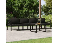 vidaXL 5-tlg Garten-Lounge-Set mit Kissen Aluminium Anthrazit Modell 2