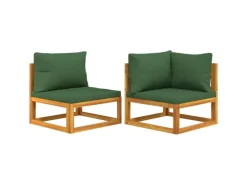 vidaXL 2-tlg. Garten-Sofa-Set mit Kissen Massivholz Akazie