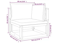 vidaXL 2-tlg. Garten-Sofa-Set mit Kissen Massivholz Akazie