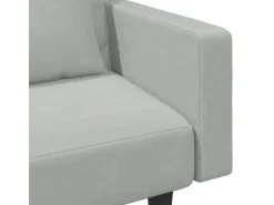 vidaXL 2-Tlg Sofagarnitur mit Kissen Hellgrau Samt 3216268