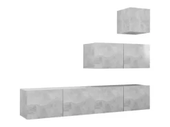 vidaXL 4-tlg. TV-Schrank-Set Betongrau Holzwerkstoff Modell 25