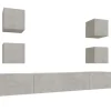 vidaXL 6-tlg. TV-Schrank-Set Betongrau Holzwerkstoff 4