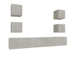 vidaXL 6-tlg. TV-Schrank-Set Betongrau Holzwerkstoff 4