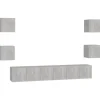 vidaXL 7-tlg. TV-Schrank-Set Betongrau Holzwerkstoff 4