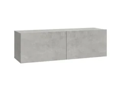 vidaXL 7-tlg. TV-Schrank-Set Betongrau Holzwerkstoff Modell 12