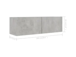 vidaXL 4-tlg. TV-Schrank-Set Betongrau Holzwerkstoff Modell 22