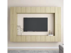 vidaXL 8-tlg. TV-Schrank-Set Sonoma-Eiche Holzwerkstoff Modell 11