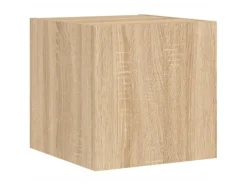 vidaXL 4-tlg. TV-Wohnwand mit LED-Leuchten Sonoma-Eiche Modell 2
