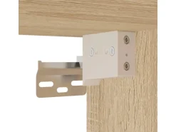vidaXL 3-tlg. TV-Wohnwand mit LED-Leuchten Sonoma-Eiche