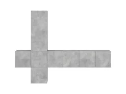 vidaXL 5-Tlg Wohnwand Betongrau Holzwerkstoff 3216460