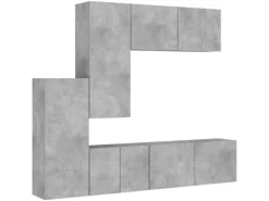 vidaXL 5-tlg. Wohnwand Betongrau Holzwerkstoff Modell 8