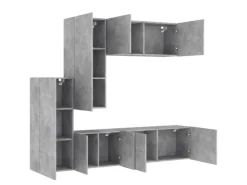 vidaXL 5-tlg. Wohnwand Betongrau Holzwerkstoff Modell 8