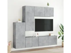 vidaXL 5-tlg. Wohnwand Betongrau Holzwerkstoff Modell 8