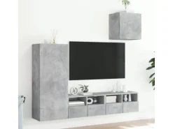 vidaXL 4-Tlg Wohnwand Betongrau Holzwerkstoff 3216503