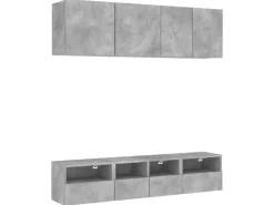 vidaXL 5-tlg. Wohnwand Betongrau Holzwerkstoff Modell 3