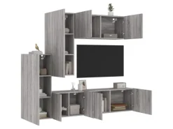 vidaXL 5-Tlg Wohnwand Grau Sonoma Holzwerkstoff 3216494