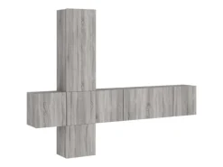 vidaXL 5-Tlg Wohnwand Grau Sonoma Holzwerkstoff 3216462