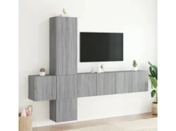 vidaXL 5-Tlg Wohnwand Grau Sonoma Holzwerkstoff 3216462