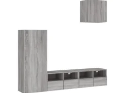 vidaXL 4-Tlg Wohnwand Grau Sonoma Holzwerkstoff 3216505